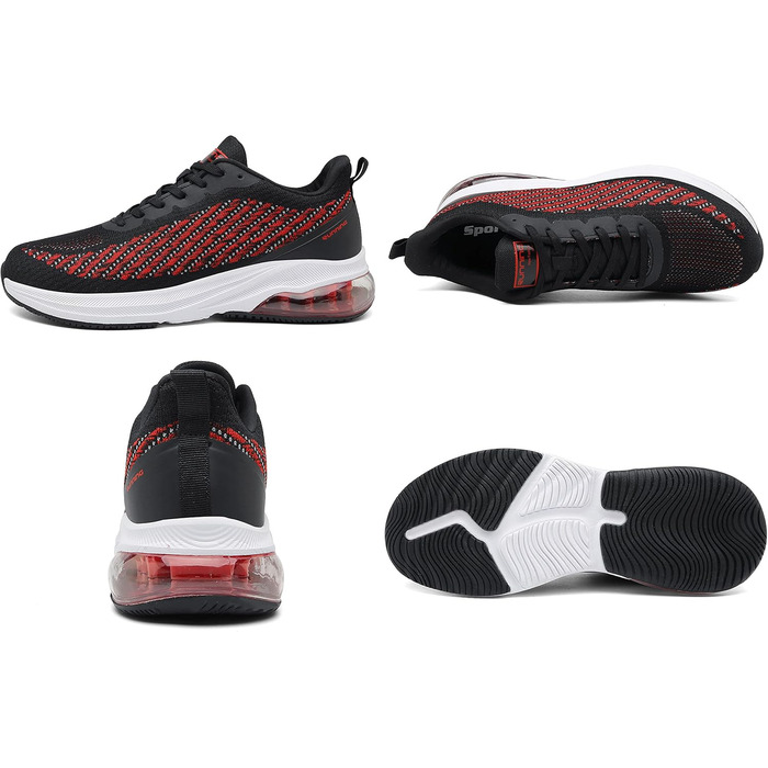 Спортивні кросівки для чоловіків та жінок, кросівки для фітнесу, бігу, трекінгу, 4 кольори, розміри 36-47 EU, зелено-білі (36 EU, червоно-чорні)