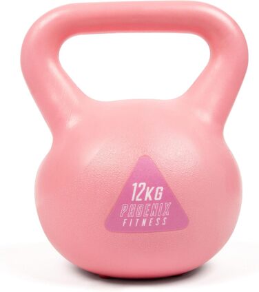 Вінілова гиря Phoenix Fitness, рожева, для дому та спортзалу, різна вага, силові тренування, пілатес