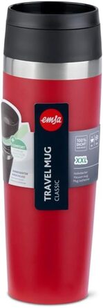 Термокухоль Emsa Classic N2023850 з кришкою 360°, 0.5 л, нержавіюча сталь, порошкове покриття, Petrol Blau