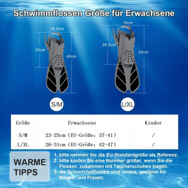 Ласти для плавання Schnorchelflossen (S/M 37-41), дорослі, регульовані, PP+TPR, з сітчастим чохлом, сірі