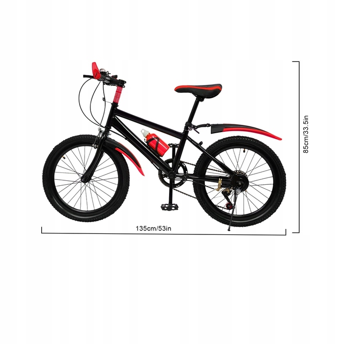 Дитячий гірський велосипед 20 дюймів, 7 швидкостей, навантаження до 85 кг, червоний