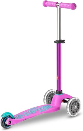 Самокат дитячий Micro Deluxe Kinder Scooter з регульованим кермом та підсвіткою коліс, лавандовий