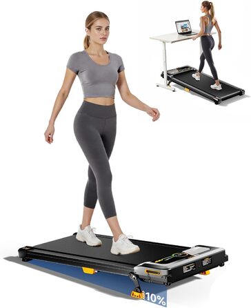 Бігова доріжка AnyLife з регулюванням нахилу, компактний, тихий, LED-дисплей, для дому, чорний, до 150 кг