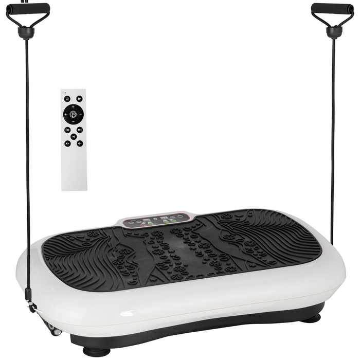Тренажер HOMCOM Vibration Plate з 2 фітнес-гумками, 99 рівнями вібрації до 120 кг, для ефективного тренування всього тіла 200 Вт