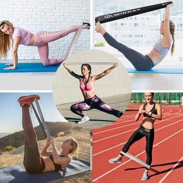 Еластичні гумки WIKDAY для фітнесу: набір з ручками, фіксатором для дверей та ремінцями для щиколоток. Ідеально для силових тренувань, кроссфіту та розтяжки вдома. Максимальне навантаження: 90,7 кг.