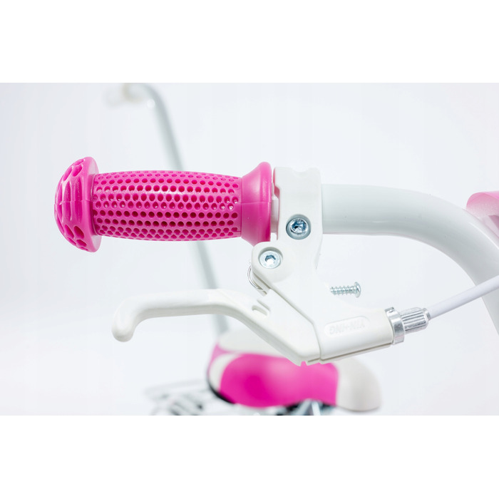 Дитячий велосипед для дівчинки 16 дюймів, рожевий, з кошиком та додатковими колесами