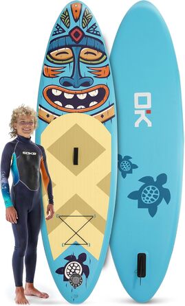 Надувний SUP-борд Soke Aquasurf 275x76x12 см - комплект з насосом, веслом, стропом та рюкзаком. Максимальне навантаження 85 кг