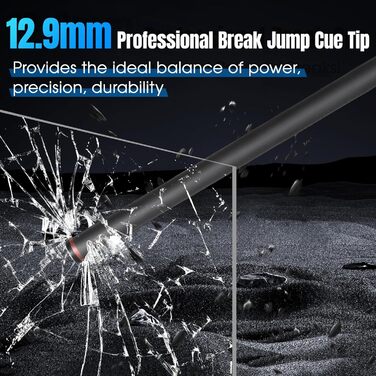 PODAYUDE Білльярдні кийки 3 шт. з карбону, низька відволікаюча лінія, 12.9 мм наконечник, з PU-чохлом, синій