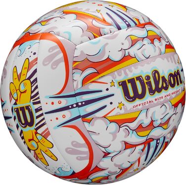 Волейбольний м'яч WILSON Graffiti, офіційний розмір, для вулиці, біло-оранжевий