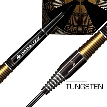 Набір дротиків Mission Darts Crypt 90% вольфрам, чорні та золоті, PVD-покриття, сталевий наконечник, різні стилі та ваги