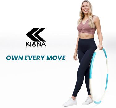 Хула-хуп кільце KIANA SPORTS® для дорослих, 1,2 кг - з сумкою та планом тренувань. Стабільний, з німецькою розробкою, для схуднення, фітнес-кільце з хвилями, блакитний