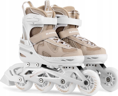 Роликові ковзани Blackwheels Flex Pro, регульовані, бежеві, розмір 34-37, колеса 80 мм, підшипники ABEC-7