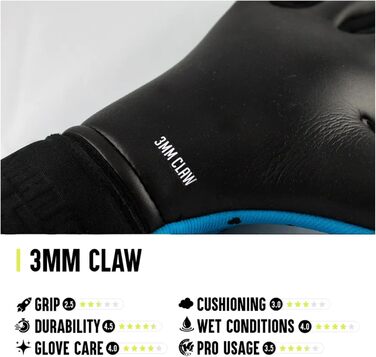 Воротарські рукавички KEEPERsport Varan Challenge 3mm Grip - для дорослих та дітей, розмір 4-11, блакитні