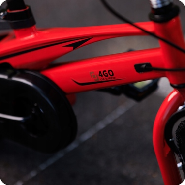 Дитячий велосипед 16 дюймів із бічними колесами, червоний