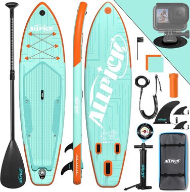 Надувний SUP Борд ALLPICK Premium Set: Комплектація для початківців та професіоналів, 200 кг, з тримачем для камери