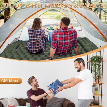 Кемпінговий килимок Satisure для 2 осіб: самонадувний, водовідштовхувальний, з насосом, для відпочинку на природі, на воді та в авто