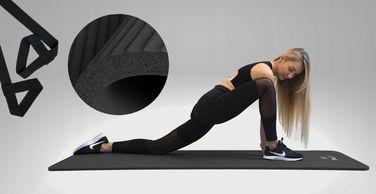 Килимок для фітнесу Fit.Me, 182 см x 60 см, чорний