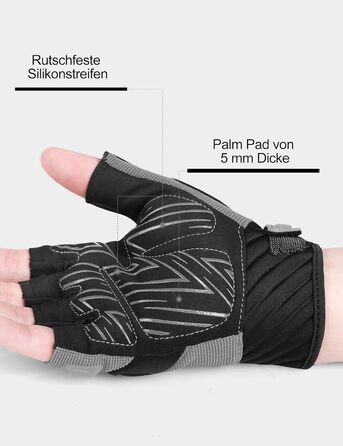 Рукавички INBIKE напівпальцеві гнучкі для велоспорту, крос-кантрі, фітнесу, тренувань та скелелазіння з захисними вставками TPR та SCR, H010, зелені (сірі, M)