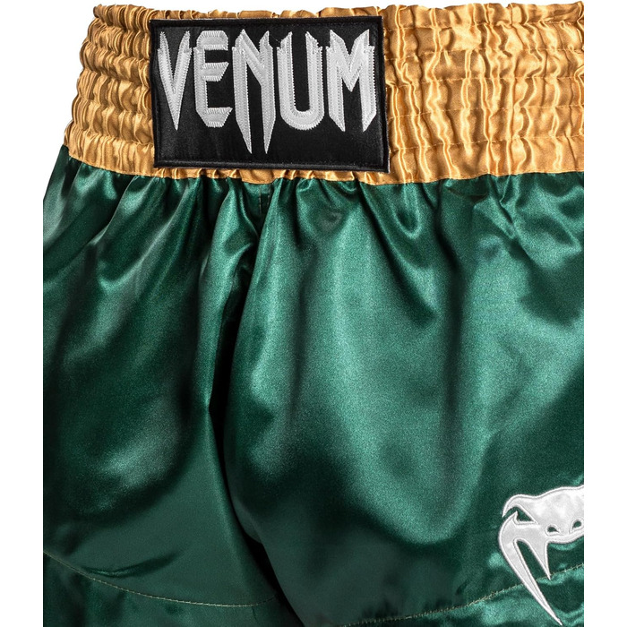 Бойкерські шорти для тайського боксу Venum Classic Muay Thai (Зелений/Золотий/Білий), розмір L Slim