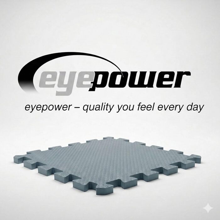 Фітнес-килимки пазли Eyepower 9 шт 30x30 см з бортиками для дому та спортзалу - захист підлоги для тренажерів
