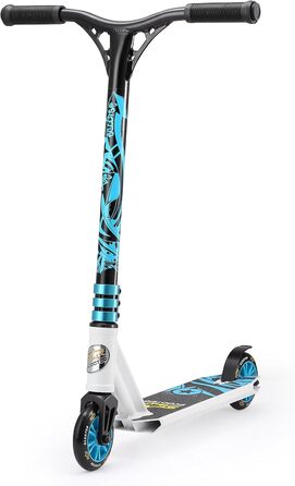 Трюковий самокат STAR SCOOTER Pro Sport 110 мм для дітей від 5 років, алюмінієвий, біло-синій, HIC компресія
