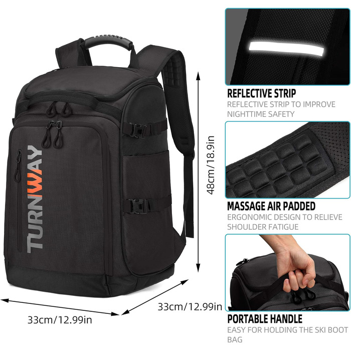 Чохол для лижних/сноубордистських черевиків TurnWay, універсальний, чорний