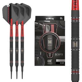 Набір електронних дартс Target Darts Scope Softdarts, 90% вольфрам, червоні та чорні дартси з Pixel-наконечниками, ваги 18/19/20/21 г