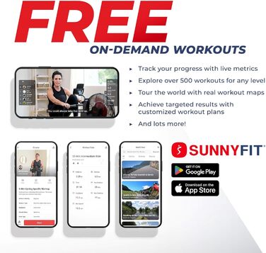 Магнітний гребний тренажер Sunny Health & Fitness SMART, компактний, складаний, з Bluetooth – SF-RW522016