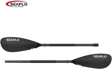 Seaflo алюмінієве весло 2-в-1 для каяка, каное та SUP, регульоване 220-230 см, легке, чорне