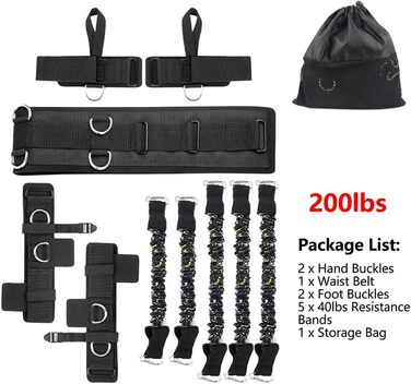 Стрічки опору для боксу Sfeexun: набір еспандерів для фітнесу та боксу, 3 рівні опору (300/200/150 lbs)