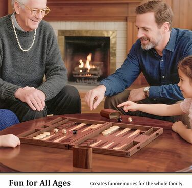 Преміум набір для гри в нарди з чорного горіха - розкішний дорожній набір (з кубиками та подвійниками)