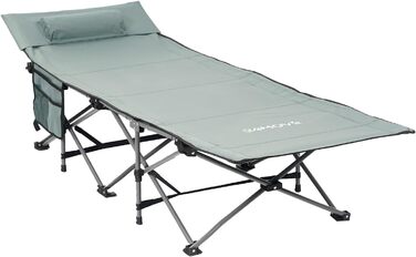 Розкладне ліжко-диван 24MOVE® для кемпінгу та відпочинку на природі, сіре, 190 x 67 x 34 см, до 150 кг
