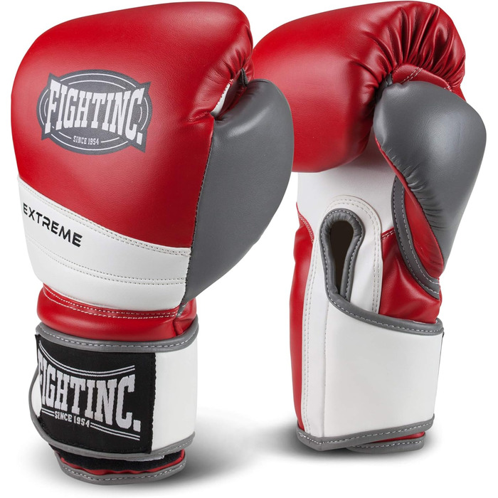 Боксерські рукавички Fightinc Extreme 12 Oz, червоно-білі, для боксу, кікбоксингу, муай-тай, MMA