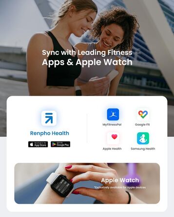RENPHO Смарт-вага для аналізу складу тіла, Bluetooth, 180 кг, чорна, із додатком, визначає жирову масу, ІМТ, м’язову масу, білок, BMR, 280 мм