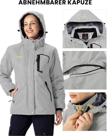 Жіноча куртка: флісова, зимова, водонепроникна, дихаюча, тепла, вітрозахисна, софтшел з капюшоном, для активного відпочинку (S, світло-сіра)