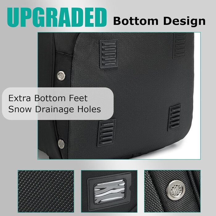 Чохол для лижних черевиків з відділенням для шолома, 65L, нейлон, рюкзак для лиж, роликів, ковзанів, чорний