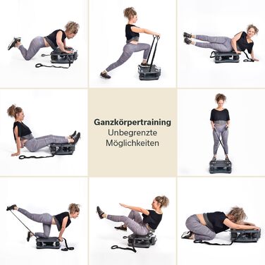 Вібраційна платформа Skandika Vibrationsplatte 500 3D | велика протиковзка поверхня | 4 програми + 20 рівнів | фітнес вдома | з тренувальними гумками, пультом ДУ та постером