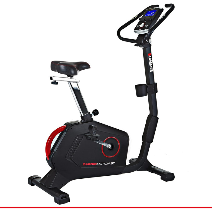 Велотренажер HAMMER Cardio Motion BT для дому, з Bluetooth, тихий, зручний сідло, легкий вхід, підходить для літніх, тримач для планшета, 110x52x140 см