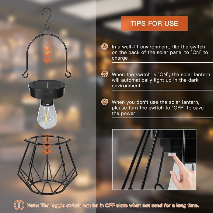 Сонячні лампи для саду на сонячних батареях, 2 шт. Водонепроникні металеві ліхтарі для вулиці, LED, IP65, чорний, V-подібні