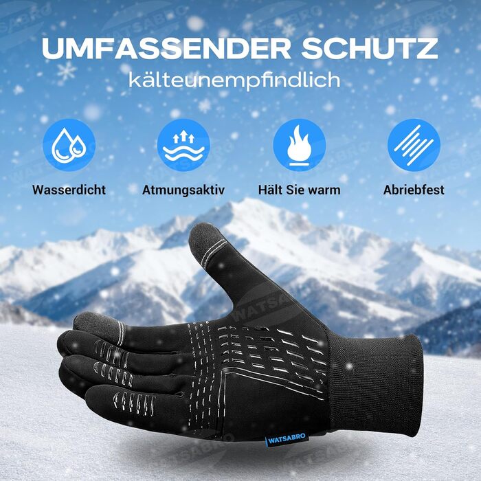Зимові велосипедні рукавички, рукавички для бігу з сенсорним екраном та кріпленням від втрати – вітронепроникні спортивні рукавички для чоловіків та жінок для їзди на велосипеді, бігу та активного відпочинку
