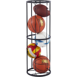 Стійка для зберігання м'ячів: футбольних, баскетбольних, волейбольних. Органайзер для спортивного інвентарю на стіну, чорний