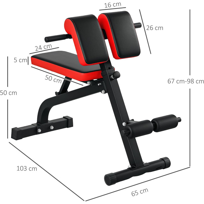 Спортивна лава SPORTNOW, складана, для дому, до 300 кг, сталь, чорна