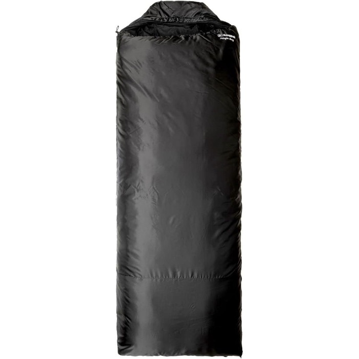 Сплячий мішок Snugpak Jungle Bag WGTE з вбудованою москітною сіткою - Легкий, гігієнічний спальний мішок та універсальний ковдр - для кемпінгу та експедицій у тропічних умовах (Чорний, права блискавка)