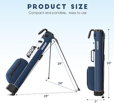 Сумка для гольфу Findway з регульованими плечовими ременями, 2-вегевий роздільник, 2 кишені, легка, для чоловіків та жінок, блакитна