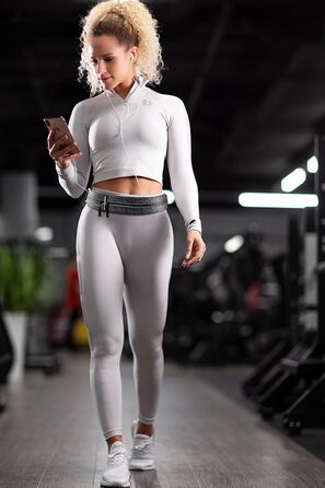 Пояс-сумка для телефону Fitgriff Laufgürtel – спортивний пояс для бігу, фітнесу (M-L, сірий)