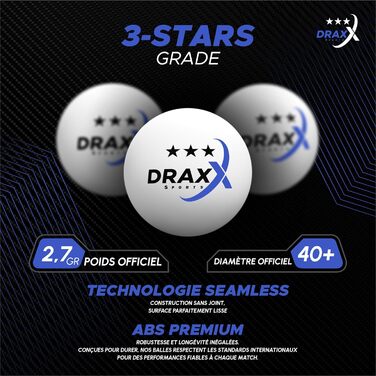 Турнірні м'ячі для пінг-понгу 48 шт. ITTF, 40+ мм, білі – для гри, тренувань, змагань