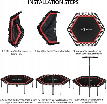 Фітнес-батут 127 см для домашніх тренувань, макс. навантаження 220 кг