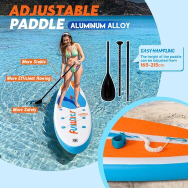 Надувне SUP-борд FunWater: комплект з аксесуарами (весло, насос, рюкзак, лінія, водонепроникний мішок)