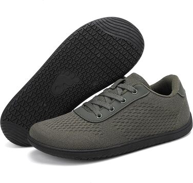Легкі кросівки для бігу Barfußschuhe: чоловічі та жіночі, дихаючі, з широкою переднячкою, антиковзаючі, для трейлу та бігу по вулицях (40 EU, армійний зелений)