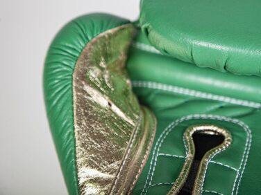 Боксерські рукавички Paffen Sport PRO Wide з клямкою для тренувань та спарингу (14 унцій, зелений/золотий)